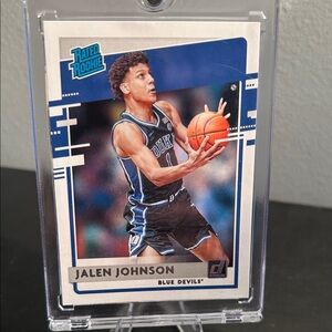 Jalen Johnson Rookie Card Duke Blue devils Donruss Rated rookie Atlanta Hawks